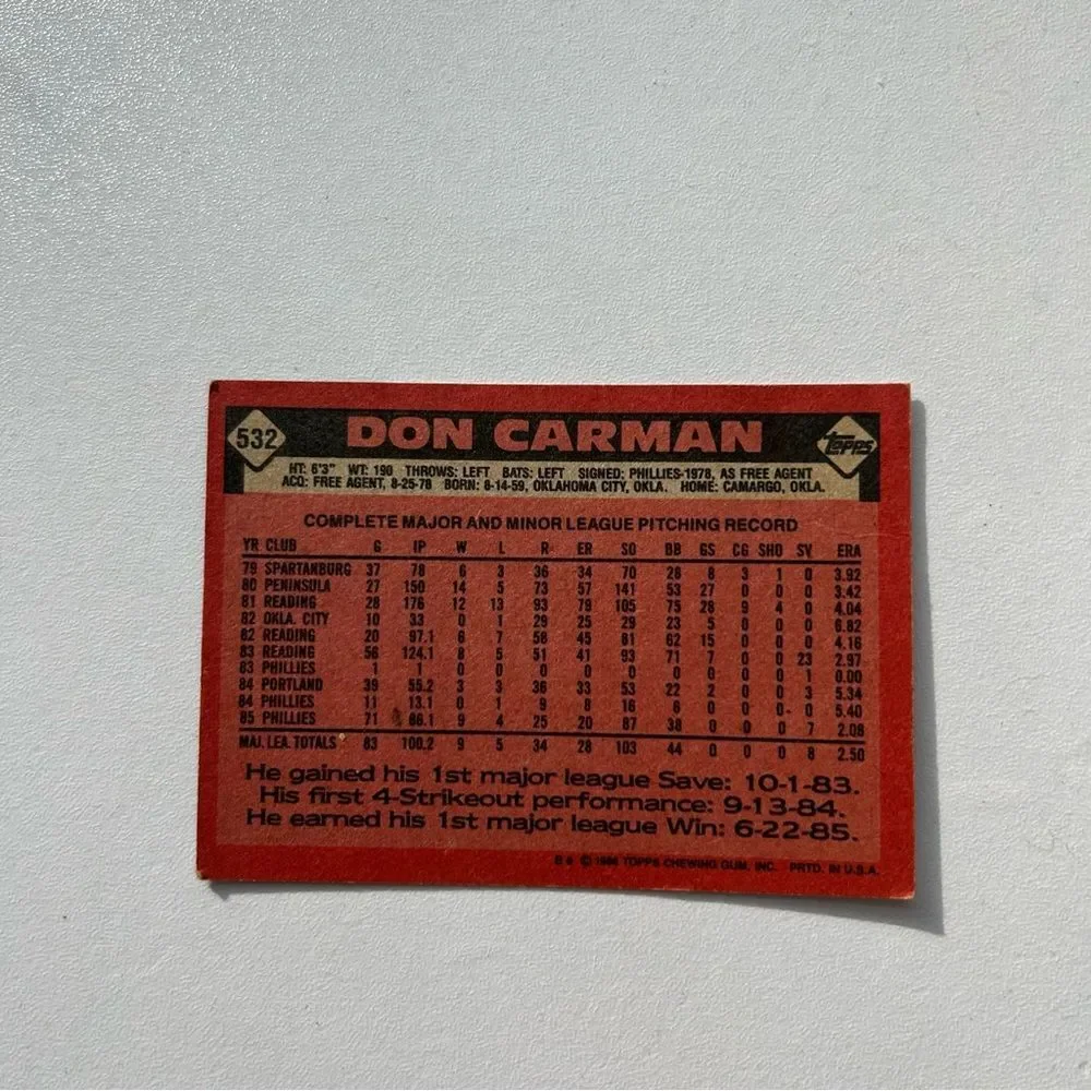 Phillies Baseball Card